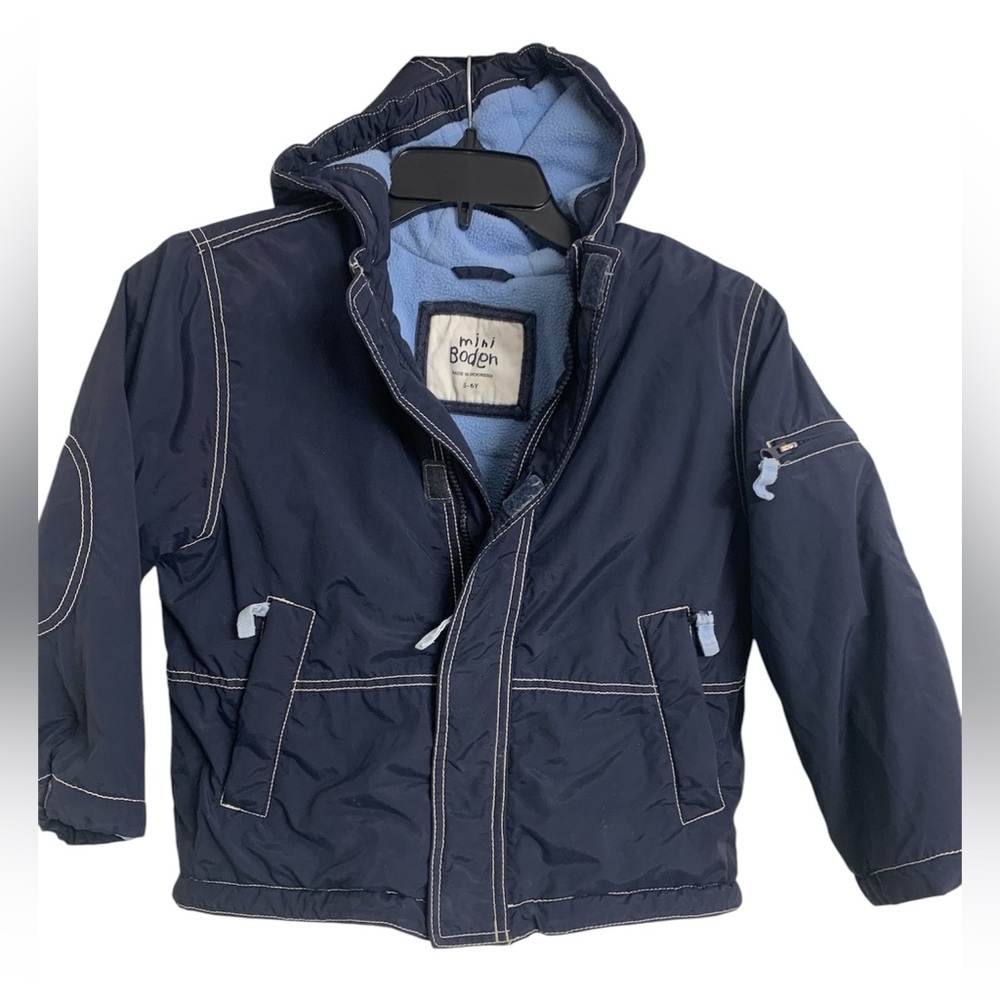 Mini Boden Navy Blue Kids Jacket with Light Blue Lining